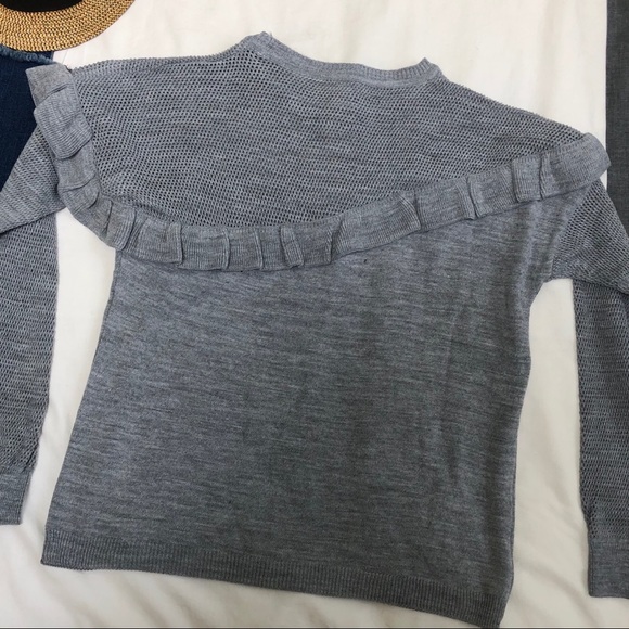 Gray Ruffle Sweater - Picture 3 of 4